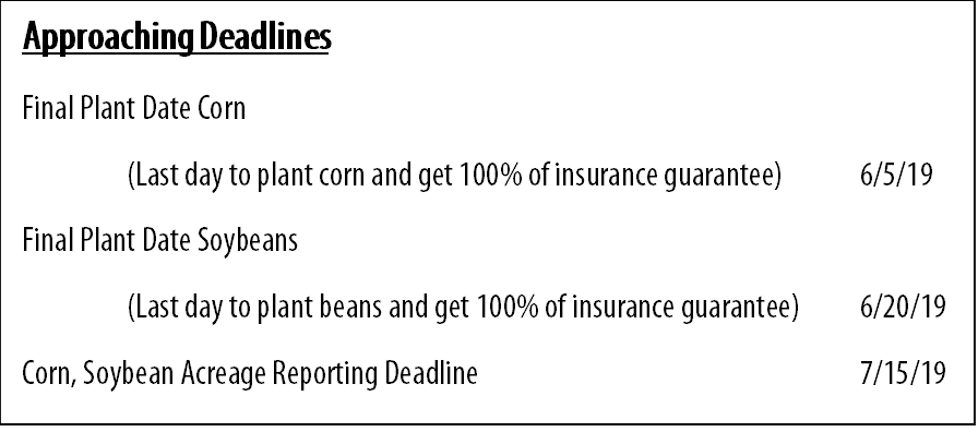 May 2019 Approaching Deadlines